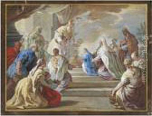 Presentazione Della Vergine Oil Painting by Luca Giordano