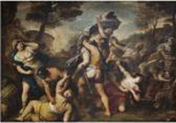 Il Ratto Delle Sabine Oil Painting by Luca Giordano