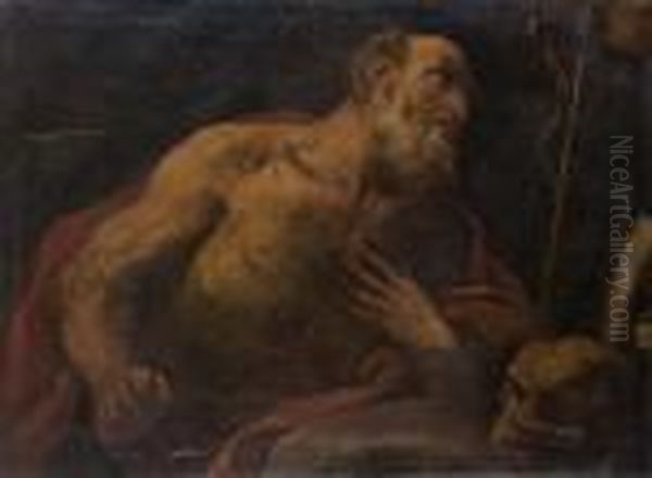 San Gerolamo Penitente Oil Painting by Luca Giordano