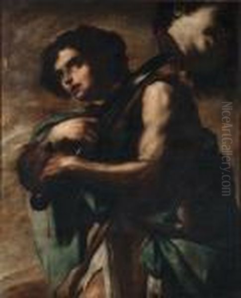 Davide Con La Testa Di Golia Oil Painting by Luca Giordano