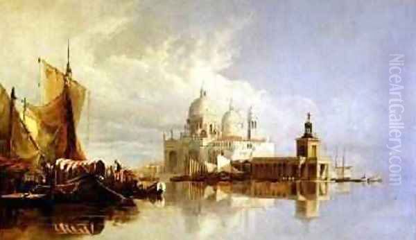 Santa Maria della Salute Venice Oil Painting by William James Muller