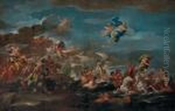 The Triumph Of Bacchus And Neptune And Amphitrite Oil Painting by Luca Giordano