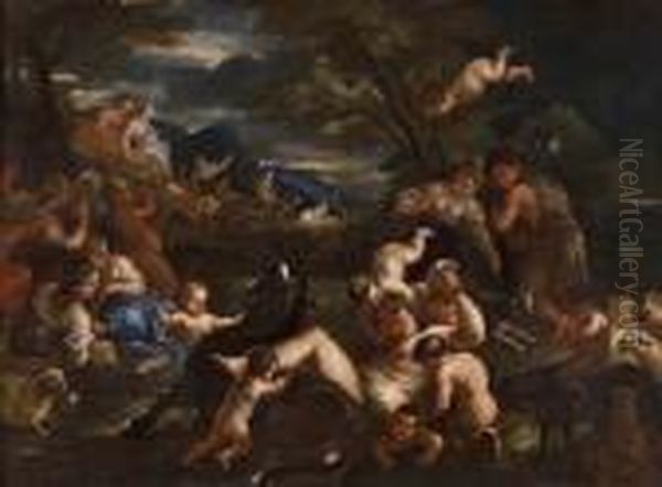 Baccanale Con 
Sileno Ebbro Oil Painting by Luca Giordano