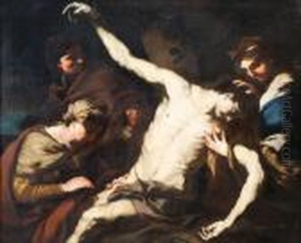 San Sebastiano Curato Dalle Pie Donne Oil Painting by Luca Giordano