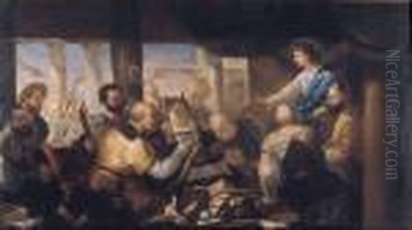 Gesu Tra I Dottori Oil Painting by Luca Giordano