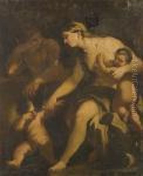 La Charite Oil Painting by Luca Giordano