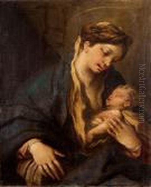 Madonna Con Bambino Oil Painting by Luca Giordano