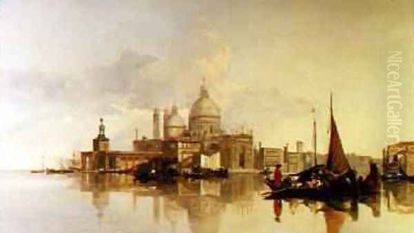 Venice with the Dogana and the Church of S Maria Oil Painting by William James Muller