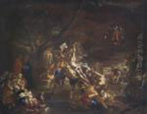 Crocefissione Di Cristo. Oil Painting by Luca Giordano