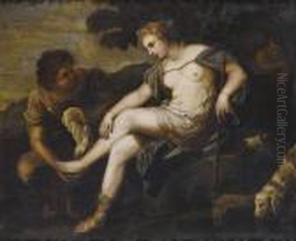 Venere E Adone Oil Painting by Luca Giordano