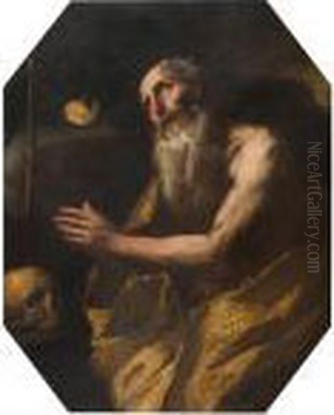 Saint Paul The Hermit. Oil Painting by Luca Giordano