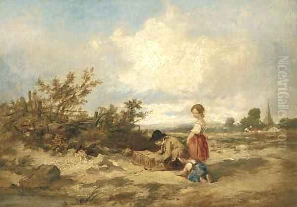 Hampstead Heath, the Bird Trap Oil Painting by William James Muller