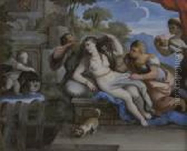 Betsabea Al Bagno Oil Painting by Luca Giordano