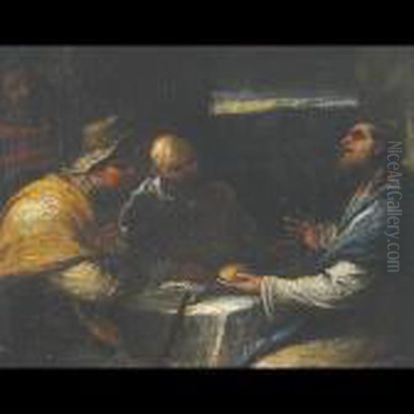 Supper At Emmaus Oil Painting by Luca Giordano