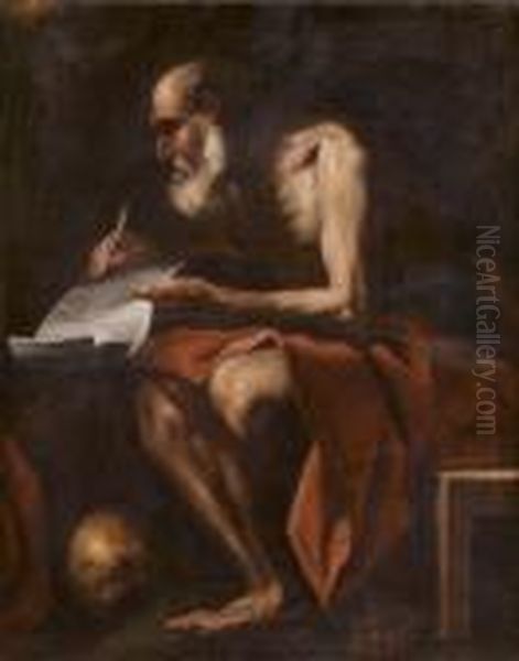 Saint Jerome En Priere Oil Painting by Luca Giordano