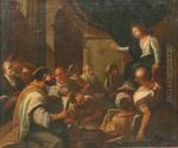 The Twelve Year Old Christ Preaching In The Temple Oil Painting by Luca Giordano