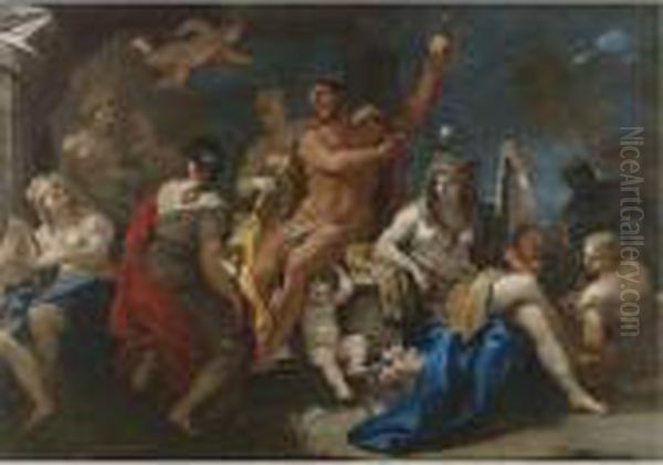 Hercules And Omphale Oil Painting by Luca Giordano