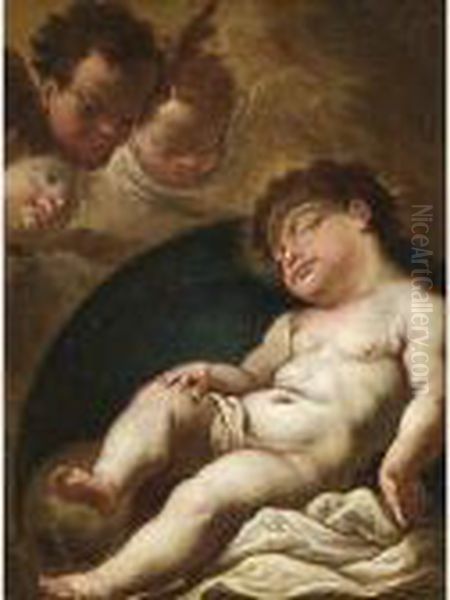 Gesu Bambino Dormiente Oil Painting by Luca Giordano