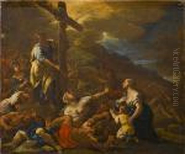 The Brazen Serpent Oil Painting by Luca Giordano