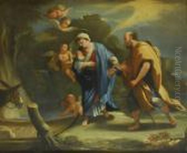 La Huida A Egipto Oil Painting by Luca Giordano