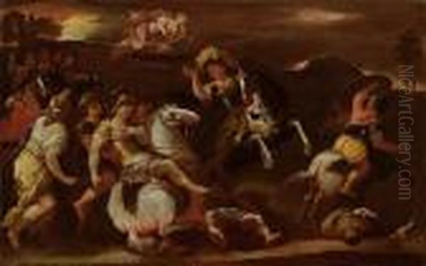 Scena Con Cavalieri Oil Painting by Luca Giordano