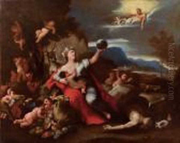 Cibele Oil Painting by Luca Giordano