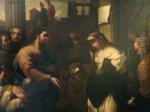 Cristo E L'adultera Oil Painting by Luca Giordano