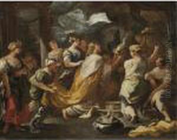 The Idolatry Of Solomon Oil Painting by Luca Giordano