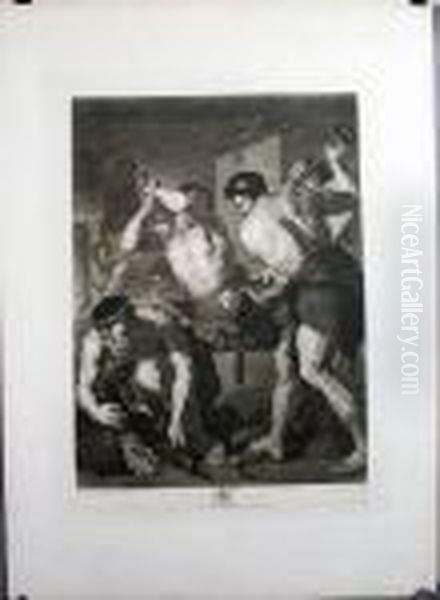 Title: The Cyclops At Their Forge Oil Painting by Luca Giordano