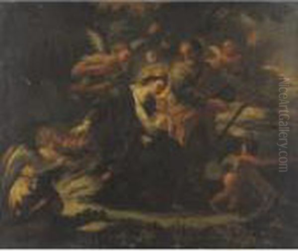 Property From A Private Collection, New York
 

 
 
 

 
 Rest On The Flight Into Egypt Oil Painting by Luca Giordano