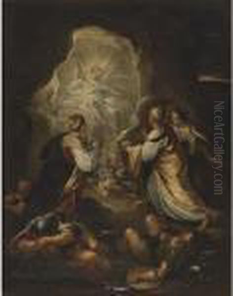 The Three Marys At The Sepulchre Oil Painting by Luca Giordano