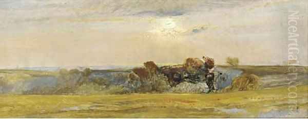 Sunrise over Downland Oil Painting by William James Muller