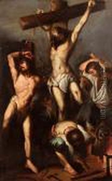 Cristo Crocifisso Tra I Ladroni Oil Painting by Luca Giordano