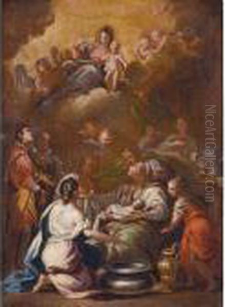 The Birth Of The Virgin Oil Painting by Luca Giordano