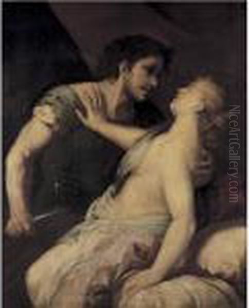 Tarquin And Lucretia Oil Painting by Luca Giordano