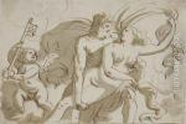 Pluto And Proserpina Oil Painting by Luca Giordano