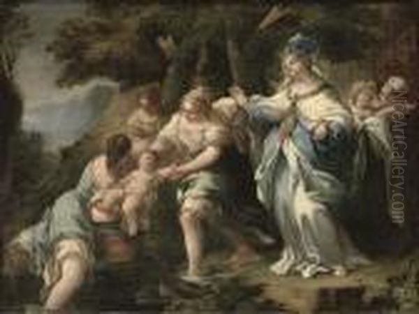 The Finding Of Moses Oil Painting by Luca Giordano