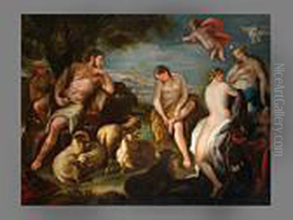 Das Urteil Des Paris Oil Painting by Luca Giordano