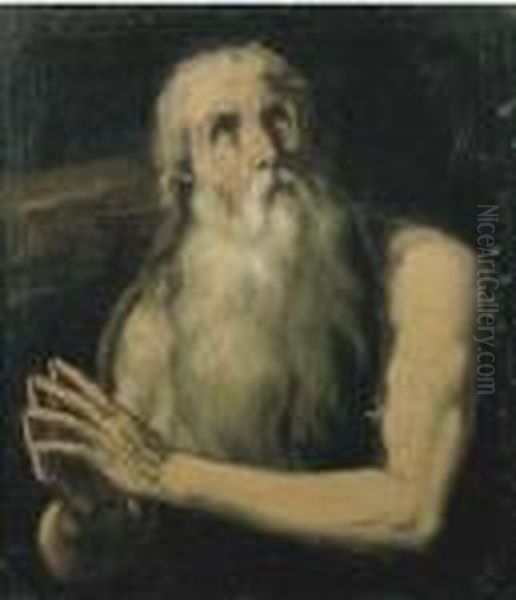 Santo Eremita (sant'onofrio?) Oil Painting by Luca Giordano