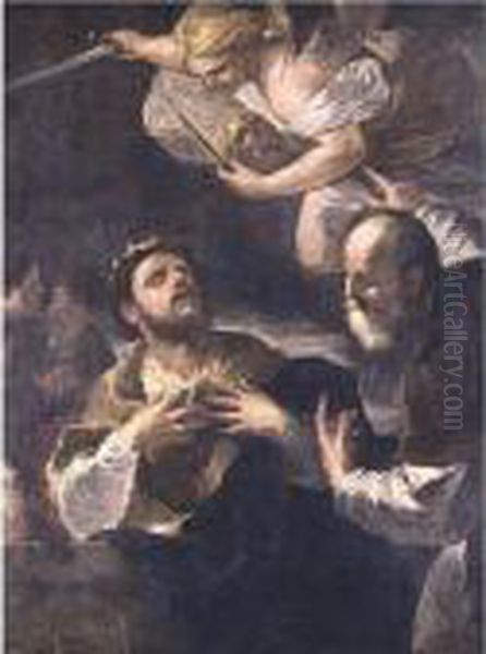 The Prophet Gad Offering King 
David The Choice Of Three Punishments: Famine, Civil War Or Plague Oil Painting by Luca Giordano