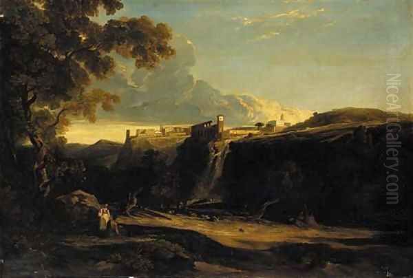 Horace's villa at Tivoli Oil Painting by William James Muller