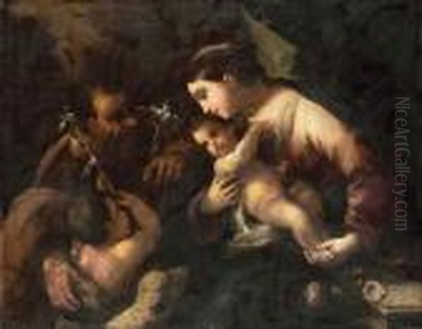 The Holy Family With The Infant Saint John The Baptist Oil Painting by Luca Giordano