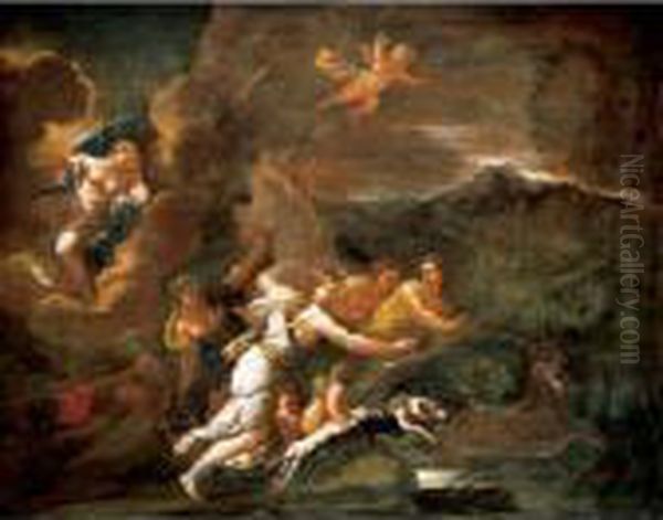 Diana And Actaeon Oil Painting by Luca Giordano