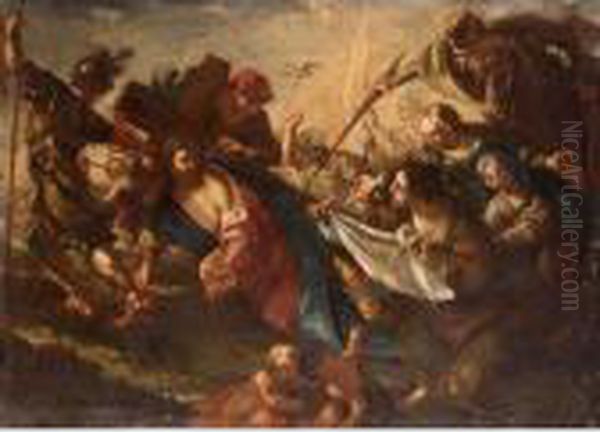 Christ And Saint Veronica On The Road To Calvary Oil Painting by Luca Giordano