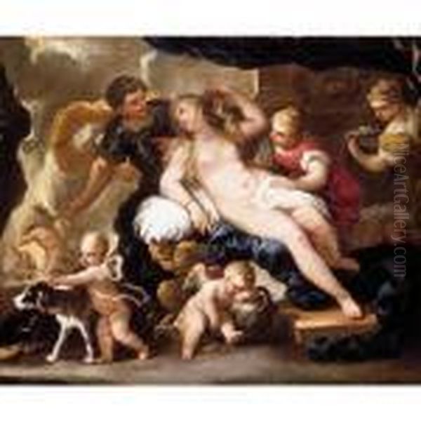 Venus And Mars Oil Painting by Luca Giordano