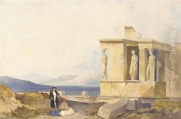 View of the east front of the Acropolis, Athens Oil Painting by William James Muller