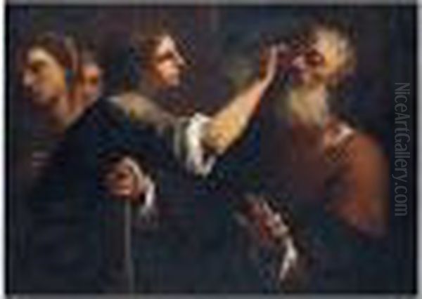 Tobias Curing The Blindness Of Tobit Oil Painting by Luca Giordano