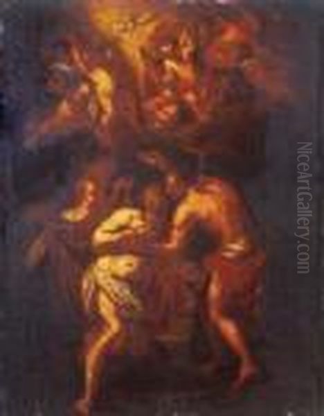 La Deposizione. Oil Painting by Luca Giordano