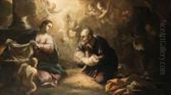 The Nativity Oil Painting by Luca Giordano