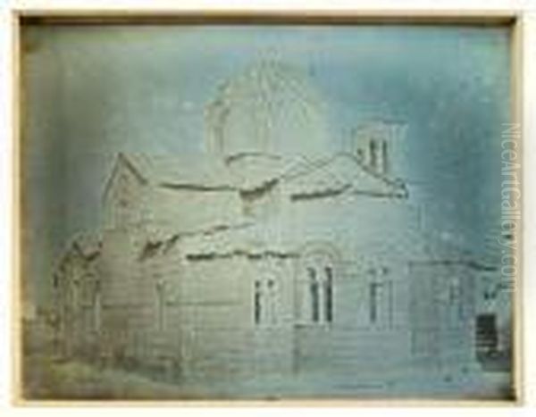 Athenes. 1842. Eglise Saint Theodore. Apside Et Cote Est Oil Painting by Joseph Philibert Girault De Prangey